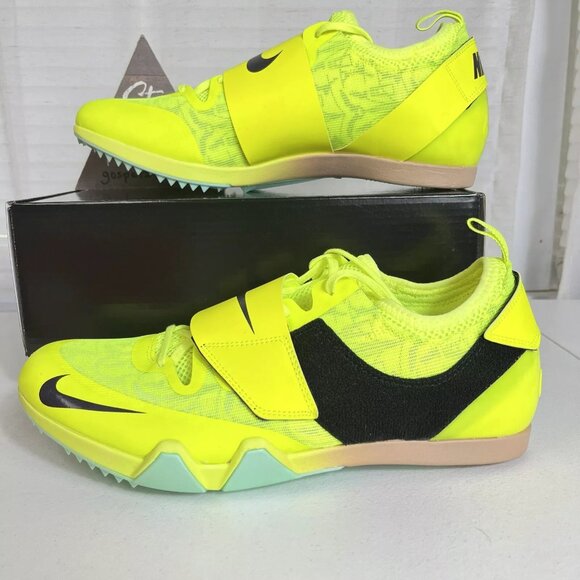 Nike Pole Vault‎ Elite Track Jumping Spikes Mens Size 11 Volt / Mint DR9926-700